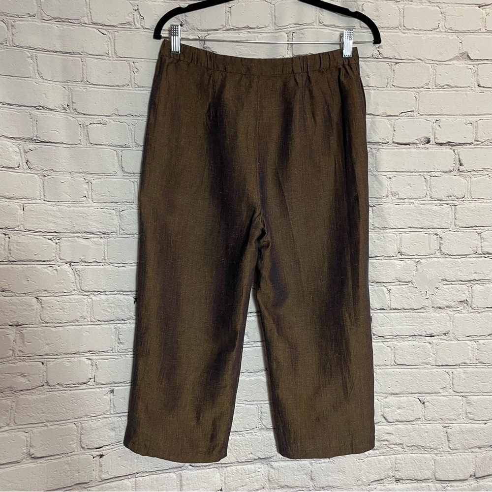 Chico's Design Linen Blend Brown Capri Pants Size 0 US S - Picture 2 of 6